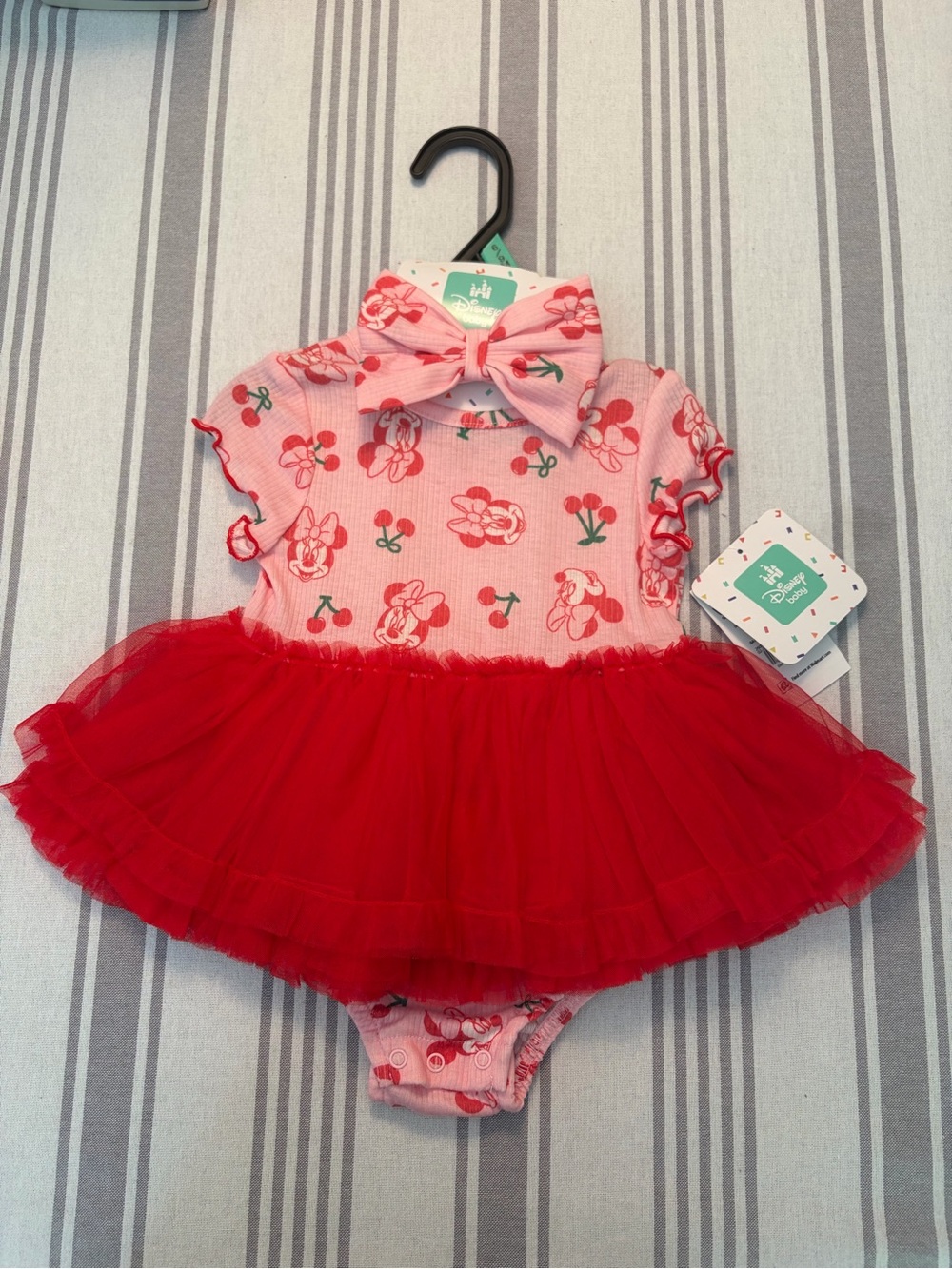 Disney Pink and Red Minnie Tulle Tutu Bodysuit